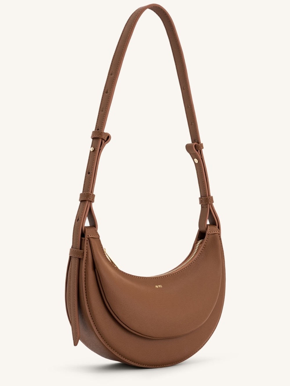NWOT JW PEI Sharon Brown Crossbody Crescent Vegan Leather Bag - Picture 2 of 11